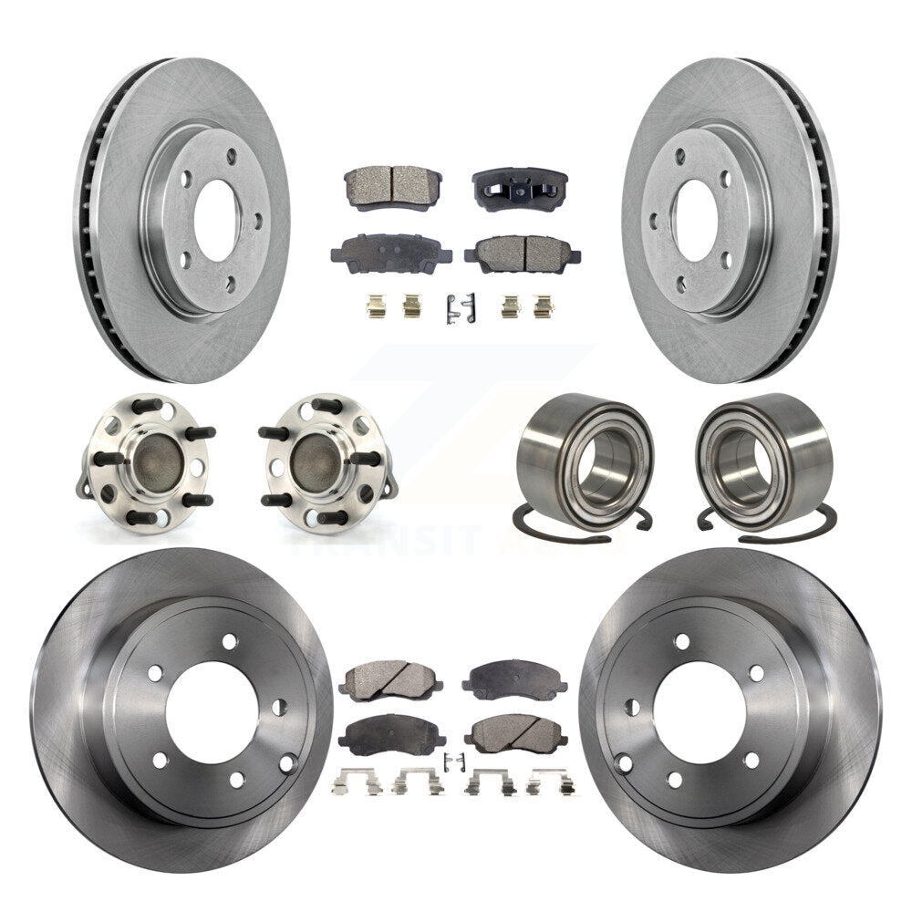 Kit de rotors et plaquettes de frein à disque, roulements de moyeu avant et arrière (10 pièces) pour Dodge Caliber