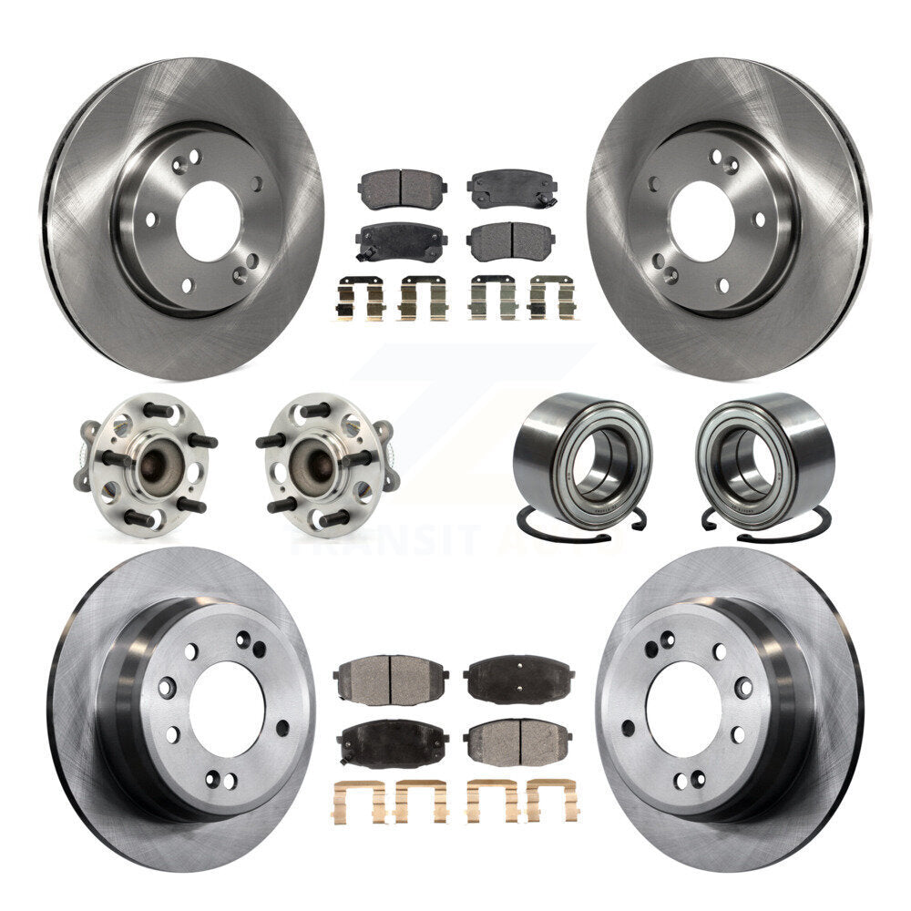 Kit de rotors et plaquettes de frein à disque, roulement de moyeu avant et arrière (10 pièces) pour Hyundai Elantr