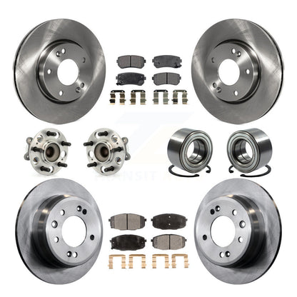Kit de rotors et plaquettes de frein à disque, roulement de moyeu avant et arrière (10 pièces) pour Hyundai Elantr