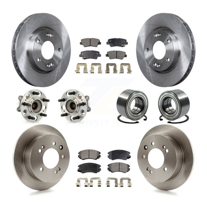 Kit de rotors et plaquettes de frein à disque, roulement de moyeu avant et arrière (10 pièces) pour Hyundai Elantr
