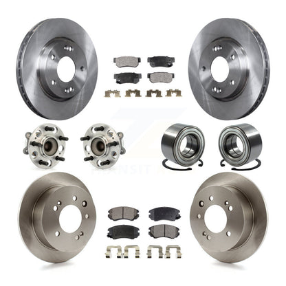 Kit de rotors et plaquettes de frein à disque, roulement de moyeu avant et arrière (10 pièces) pour Hyundai Elantr