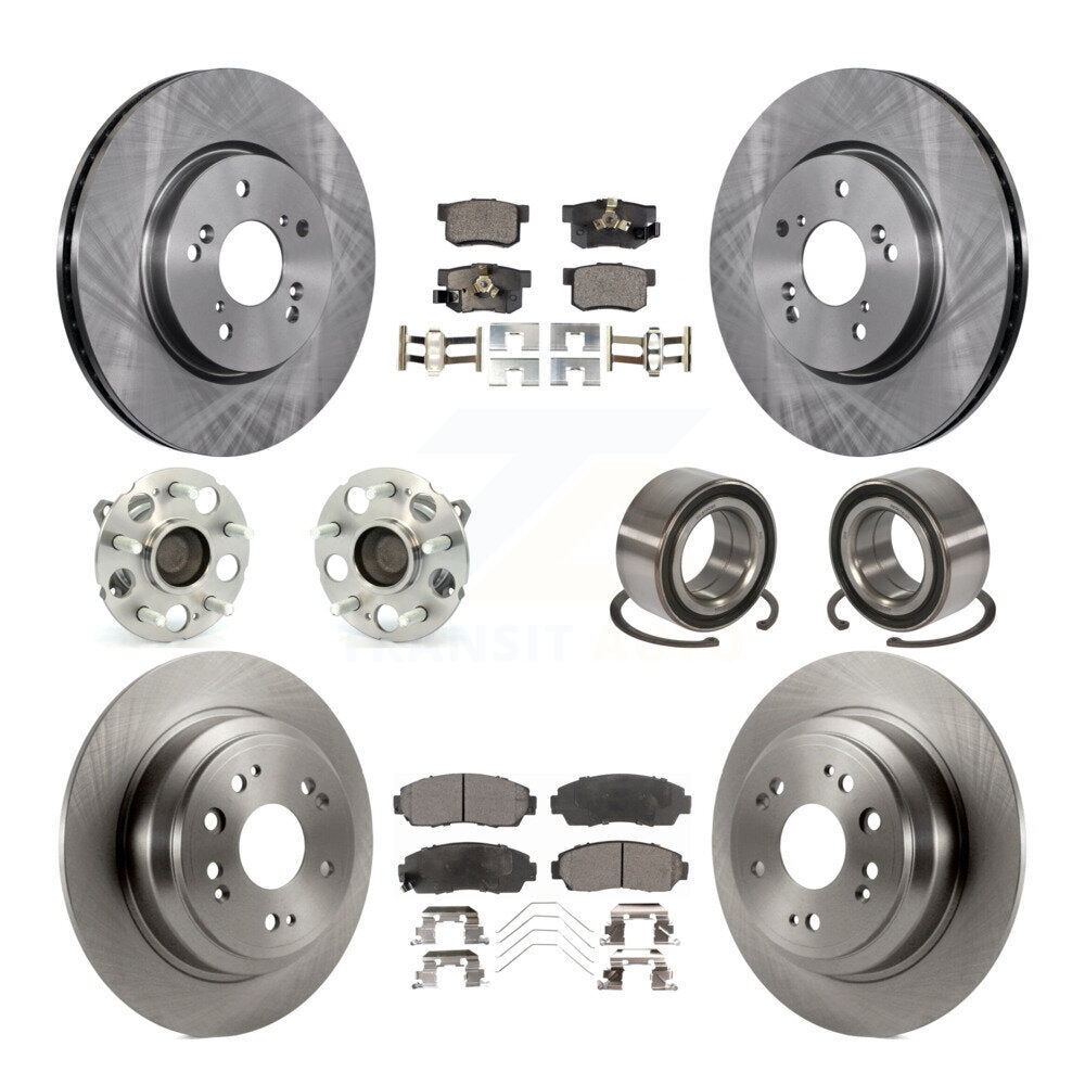 Kit de plaquettes de rotor de frein, roulement de moyeu avant et arrière (10 pièces) pour Honda Crosstour FW 13-15