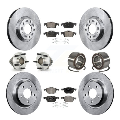 Kit de rotors de frein à disque et de plaquettes en céramique, roulement de moyeu avant et arrière (10 pièces) pour Mazda