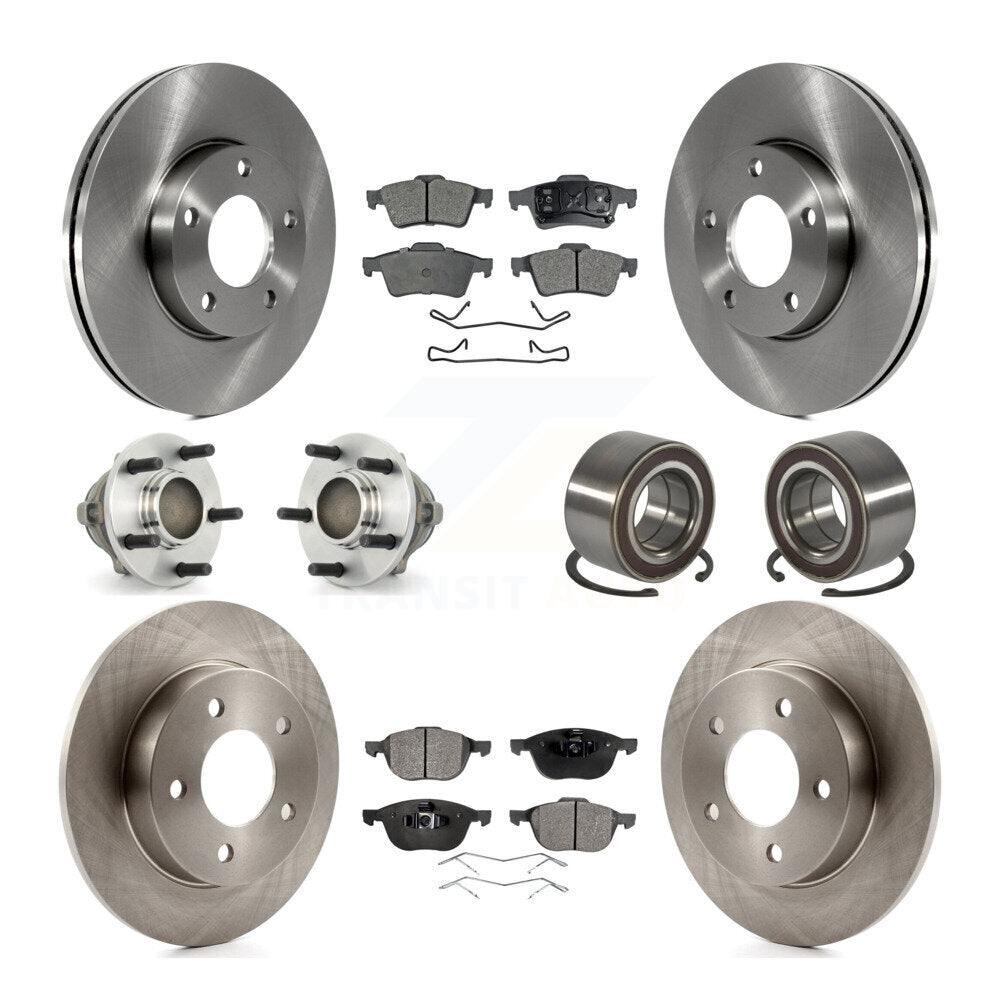 Kit de plaquettes de Rotor de frein, roulement de moyeu avant et arrière (10 pièces) pour Mazda 3 2005 à partir de 01 05