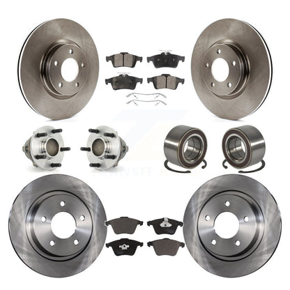 Kit de rotors de frein à disque et de plaquettes en céramique, roulement de moyeu avant et arrière (10 pièces) pour Mazda