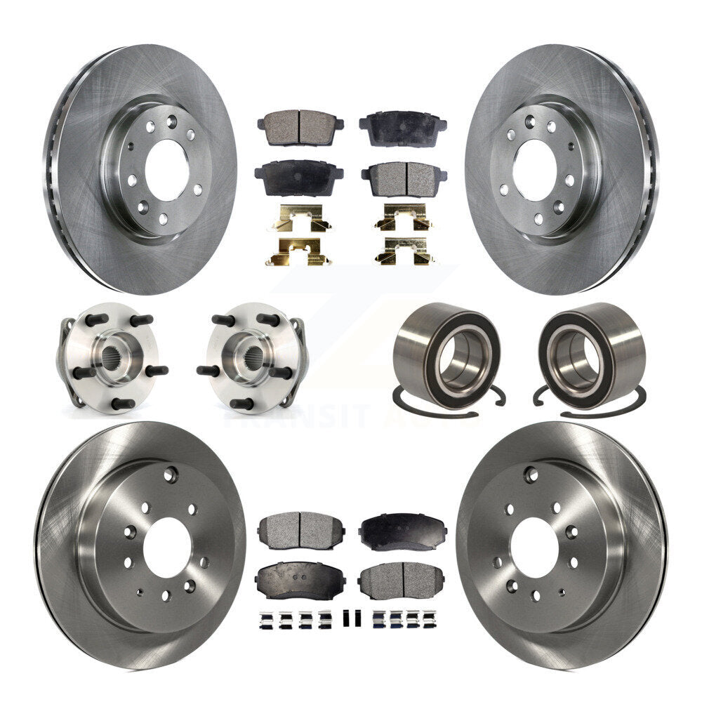 Kit de rotor et de plaquettes de frein avec roulement de moyeu avant et arrière (10 pièces) pour Mazda CX-7 AW 2007 – 2012