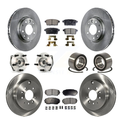 Kit de rotor et de plaquettes de frein avec roulement de moyeu avant et arrière (10 pièces) pour Mazda CX-7 AW 2007 – 2012