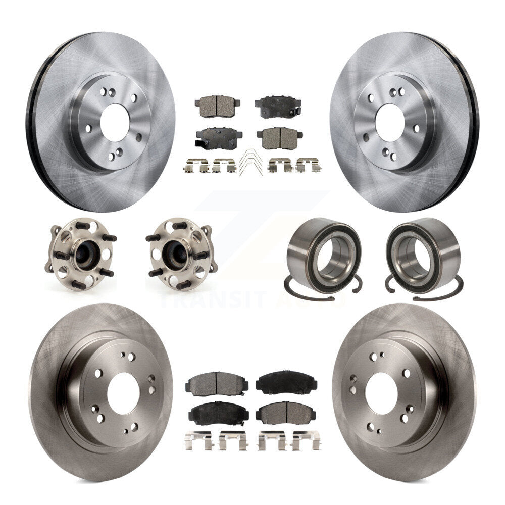 Kit de Rotor et de plaquettes de frein, roulement de moyeu avant et arrière (10 pièces) pour Honda Accord Acura TS