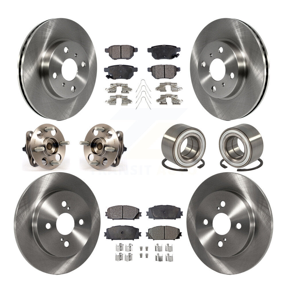 Kit de rotors et plaquettes de frein à disque, roulements de moyeu avant et arrière (10 pièces) pour Toyota Yaris