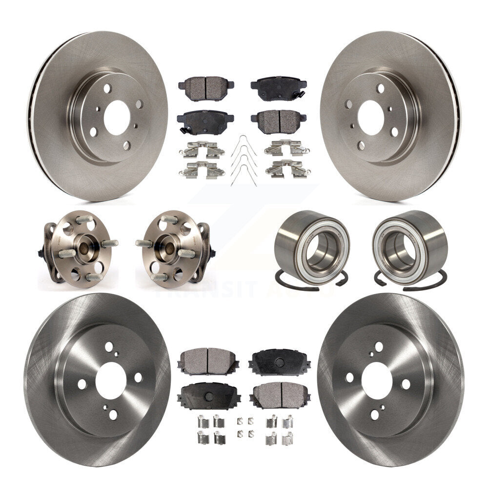Kit de rotors et plaquettes de frein à disque, roulements de moyeu avant et arrière (10 pièces) pour Toyota Yaris