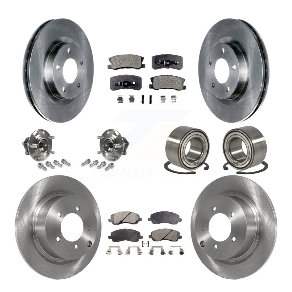 Kit de Rotor et de plaquettes de frein, roulement de moyeu avant et arrière (10 pièces) pour Mitsubishi Outlander RV