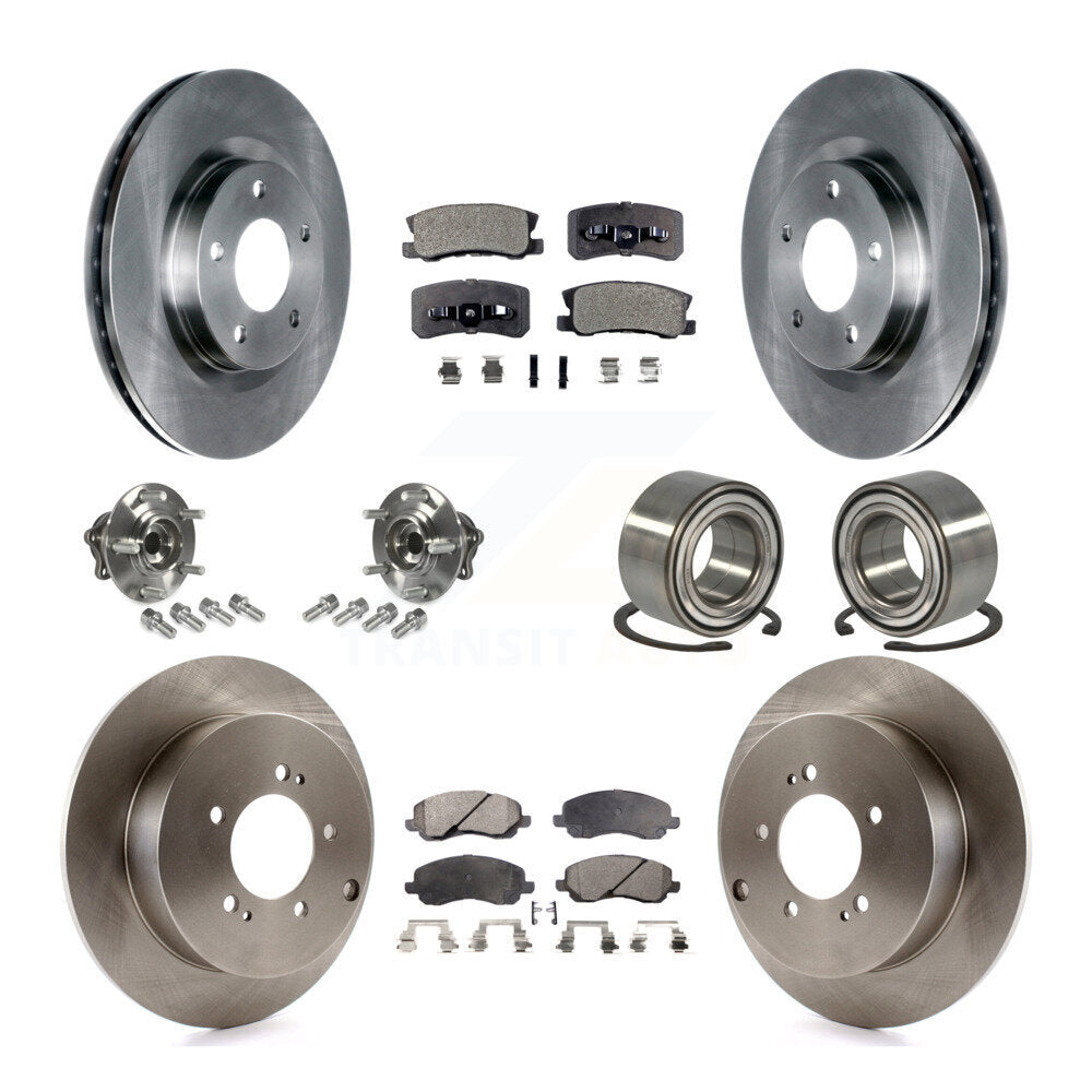 Kit de plaquettes de Rotor de frein à disque, roulement de moyeu avant et arrière (10 pièces) pour Mitsubishi Outlande