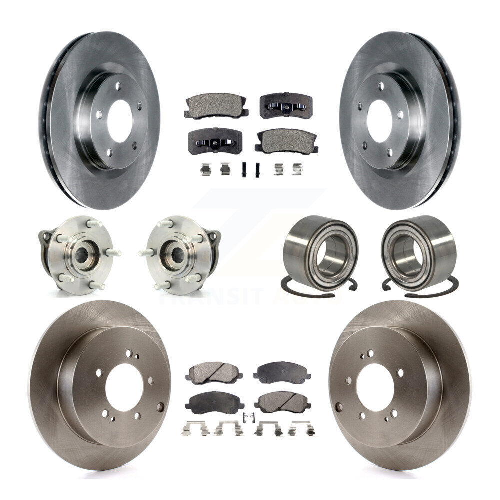 Kit de plaquettes de Rotor de frein à disque, roulement de moyeu avant et arrière (10 pièces) pour Mitsubishi Outlande