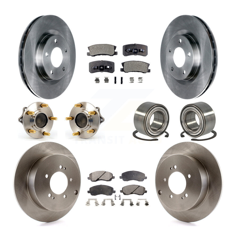 Kit de plaquettes de Rotor de frein à disque, roulement de moyeu avant et arrière (10 pièces) pour Mitsubishi Outlande