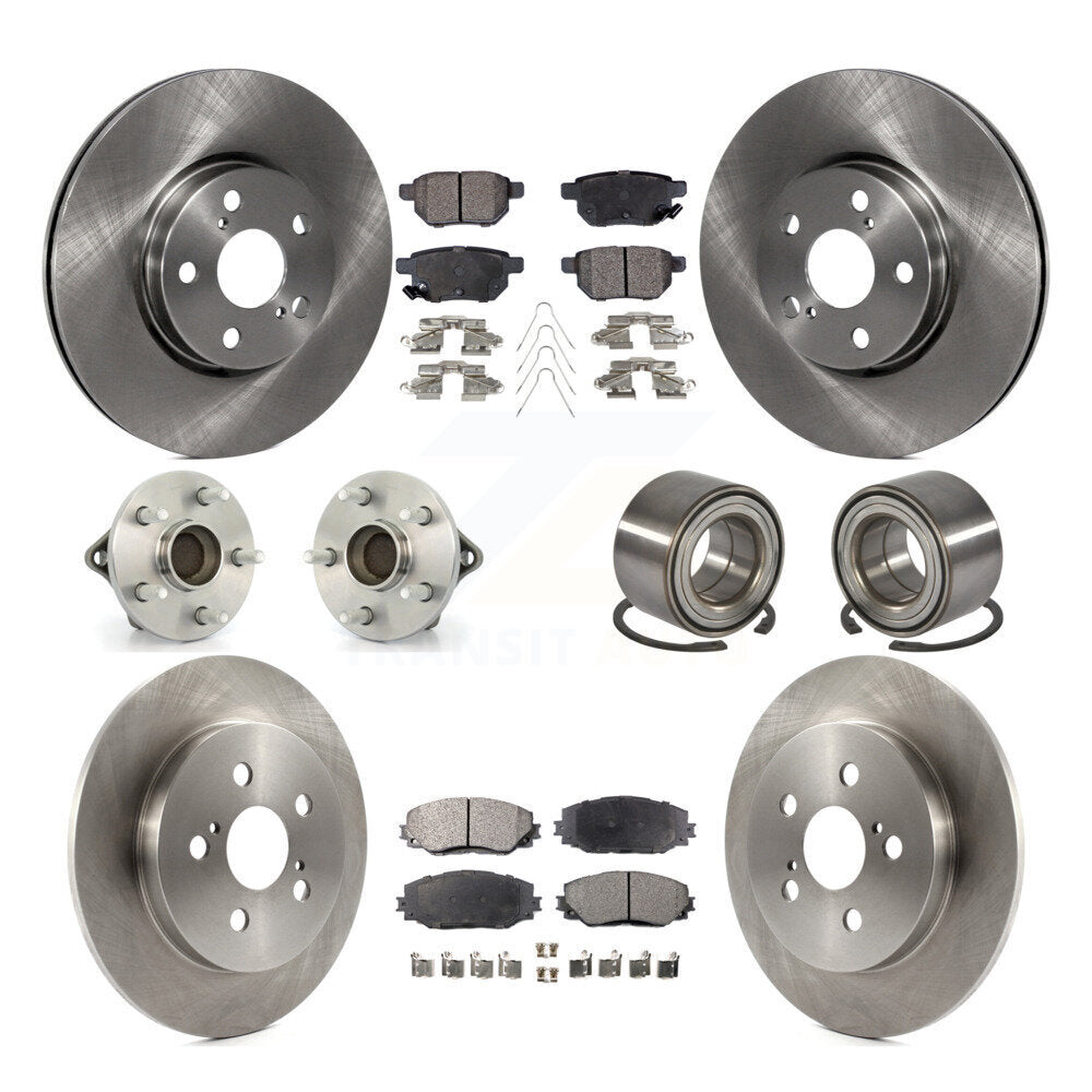 Kit de plaquettes de Rotor de frein, roulement de moyeu avant et arrière (10 pièces), pour Toyota Corolla Matrix Vib