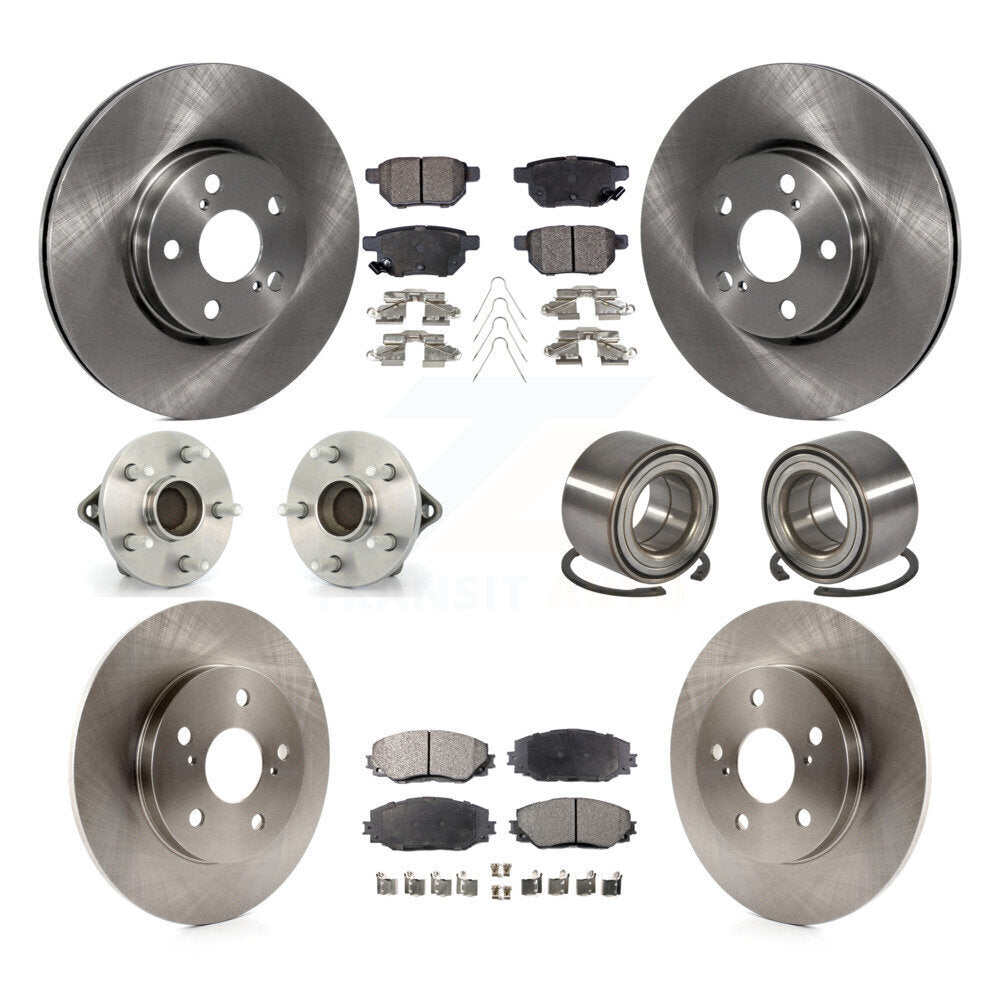 Kit de rotors et plaquettes de frein à disque, roulements de moyeu avant et arrière (10 pièces) pour Toyota Matrix