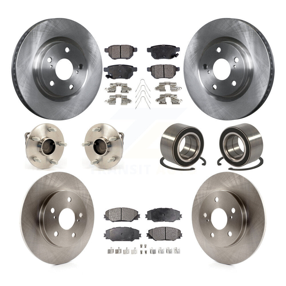 Kit de rotors et plaquettes de frein à disque, roulements de moyeu avant et arrière (10 pièces) pour Toyota Matrix