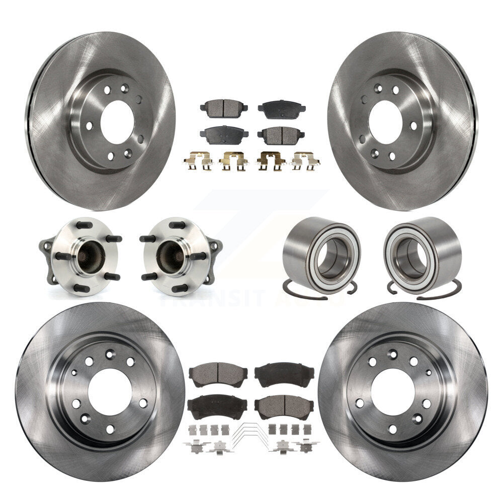 Kit de rotor et de plaquettes de frein avec roulement de moyeu avant et arrière (10 pièces) pour Mazda 6 3.7 de 2009 à 2013