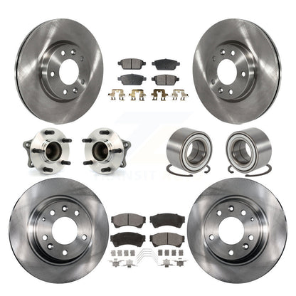 Kit de rotor et de plaquettes de frein avec roulement de moyeu avant et arrière (10 pièces) pour Mazda 6 3.7 de 2009 à 2013