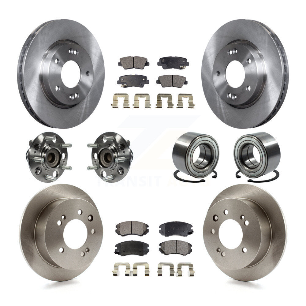 Kit de rotors et plaquettes de frein à disque, roulement de moyeu avant et arrière (10 pièces) pour Hyundai Elantr