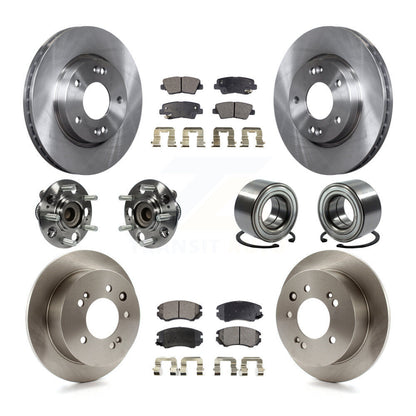 Kit de rotors et plaquettes de frein à disque, roulement de moyeu avant et arrière (10 pièces) pour Hyundai Elantr