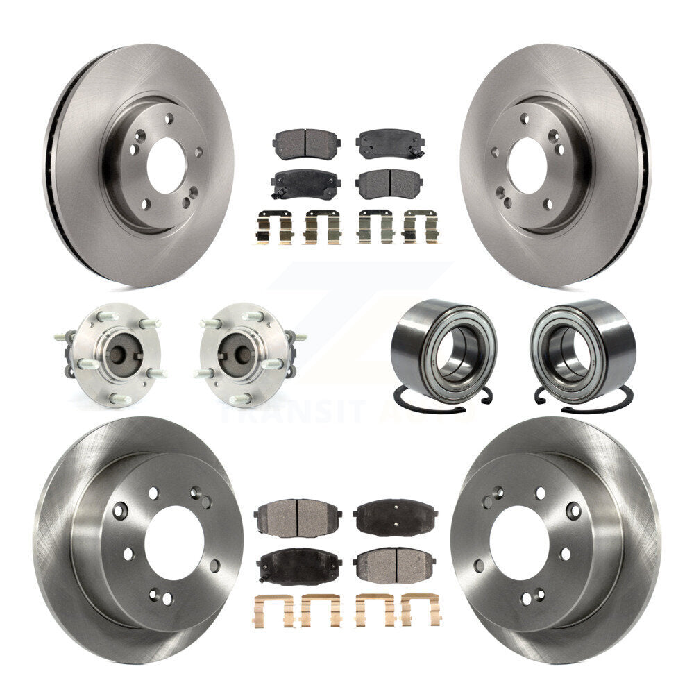 Kit de plaquettes de Rotor de frein à disque, roulement de moyeu avant et arrière (10 pièces) pour Kia Forte koup Forte