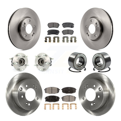 Kit de plaquettes de Rotor de frein à disque, roulement de moyeu avant et arrière (10 pièces) pour Kia Forte koup Forte