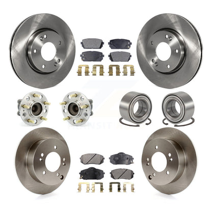 Kit de rotors et plaquettes de frein à disque, roulement de moyeu avant et arrière (10 pièces) pour Kia Rond 2010 – 2012