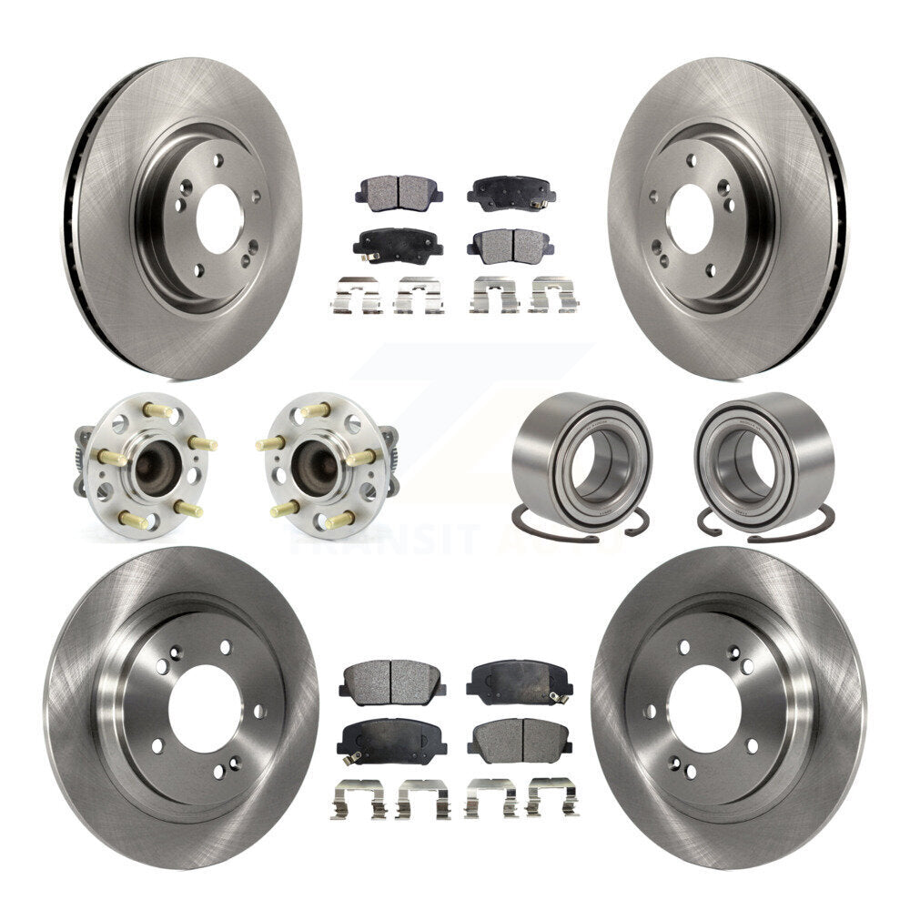 Kit de plaquettes de rotor de frein, roulement de moyeu avant et arrière (10 pièces) pour Kia Optima 2.0 2013 – 2015