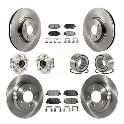 Kit de plaquettes de rotor de frein, roulement de moyeu avant et arrière (10 pièces) pour Kia Optima 2.0 2013 – 2015