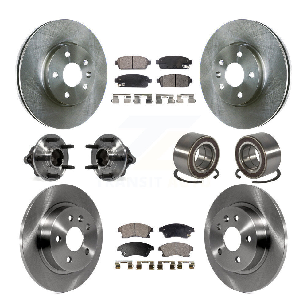 Kit de rotors et plaquettes de frein à disque, roulement de moyeu avant et arrière (10 pièces) pour Chevrolet Soni
