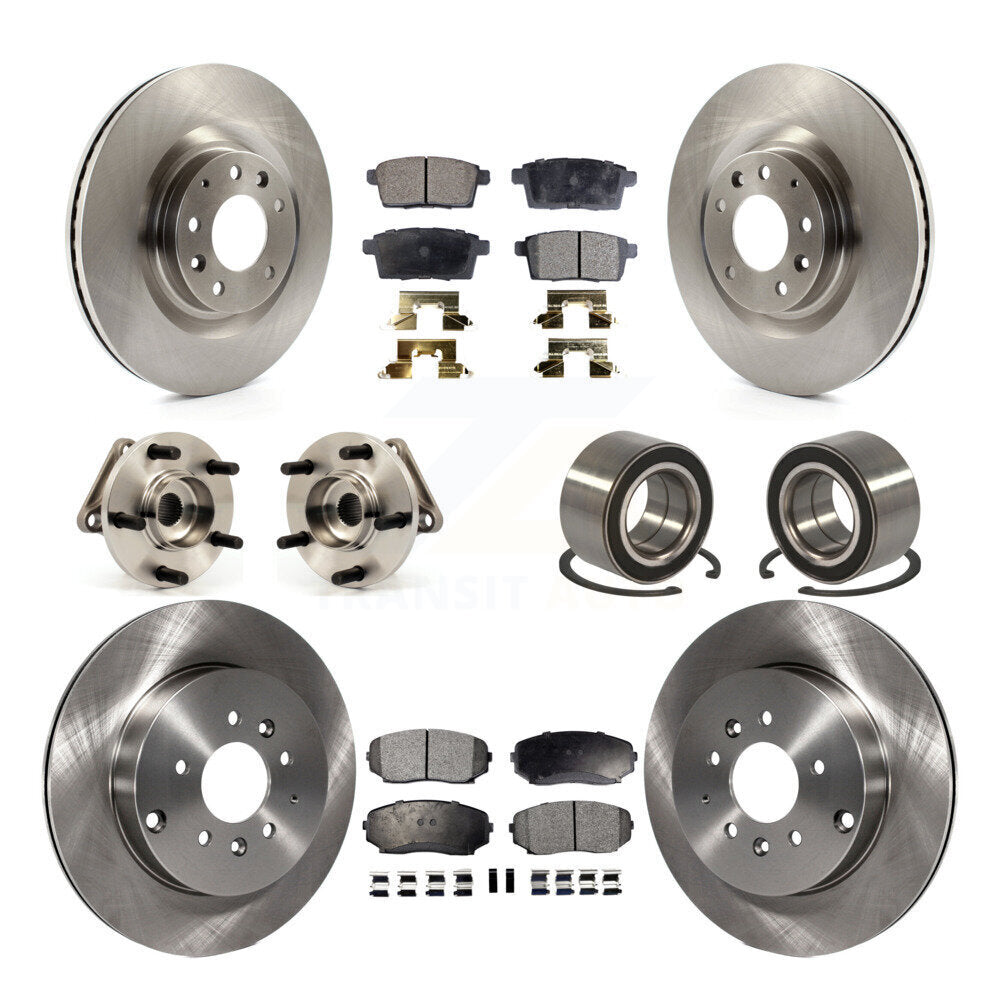 Kit de rotor et de plaquettes de frein avec roulement de moyeu avant et arrière (10 pièces) pour Mazda CX-9 AW 2007 – 2015
