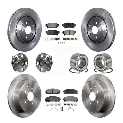 Kit de rotors et plaquettes de frein avec roulement de moyeu avant et arrière (10 pièces) pour Toyota Sienna FW 11-20