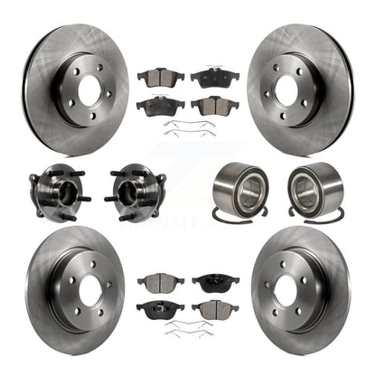 Kit de Rotor et plaquettes de frein à disque, roulement de moyeu de roue avant et arrière (10 pièces) pour Ford Focu