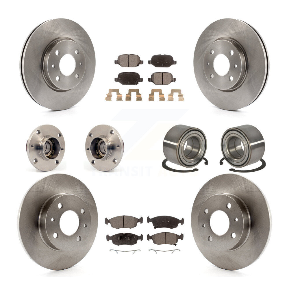 Kit de rotor de frein à disque et de plaquettes en céramique, roulement de moyeu avant et arrière (10 pièces) pour Fiat 50