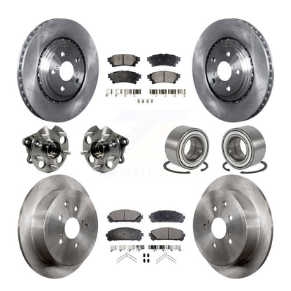 Kit de rotors et plaquettes de frein avec roulement de moyeu avant et arrière (10 pièces) pour Toyota Sienna AW 11-20