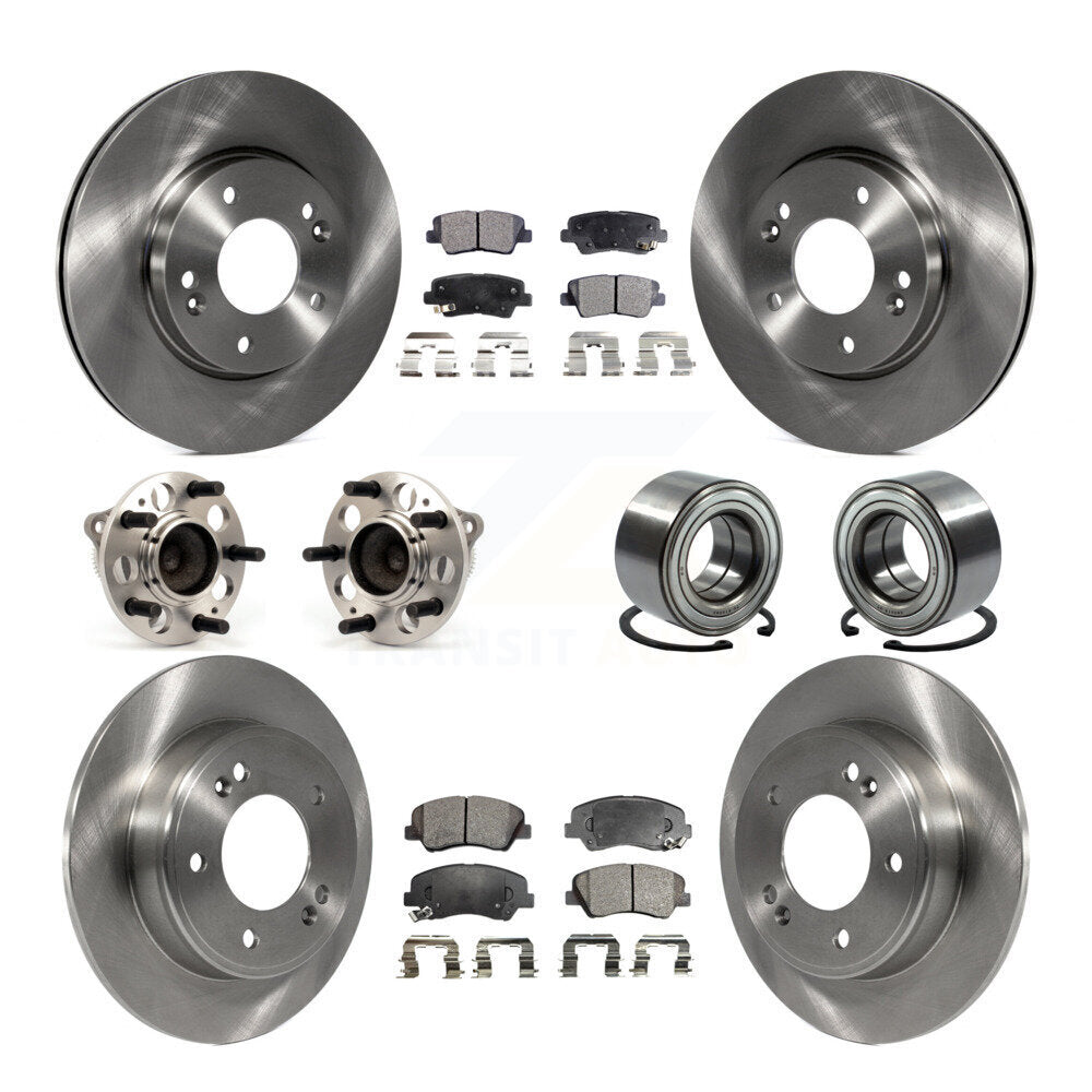Kit de Rotor et de plaquettes de frein, roulement de moyeu avant et arrière (10 pièces) pour Hyundai Elantra GT Ki