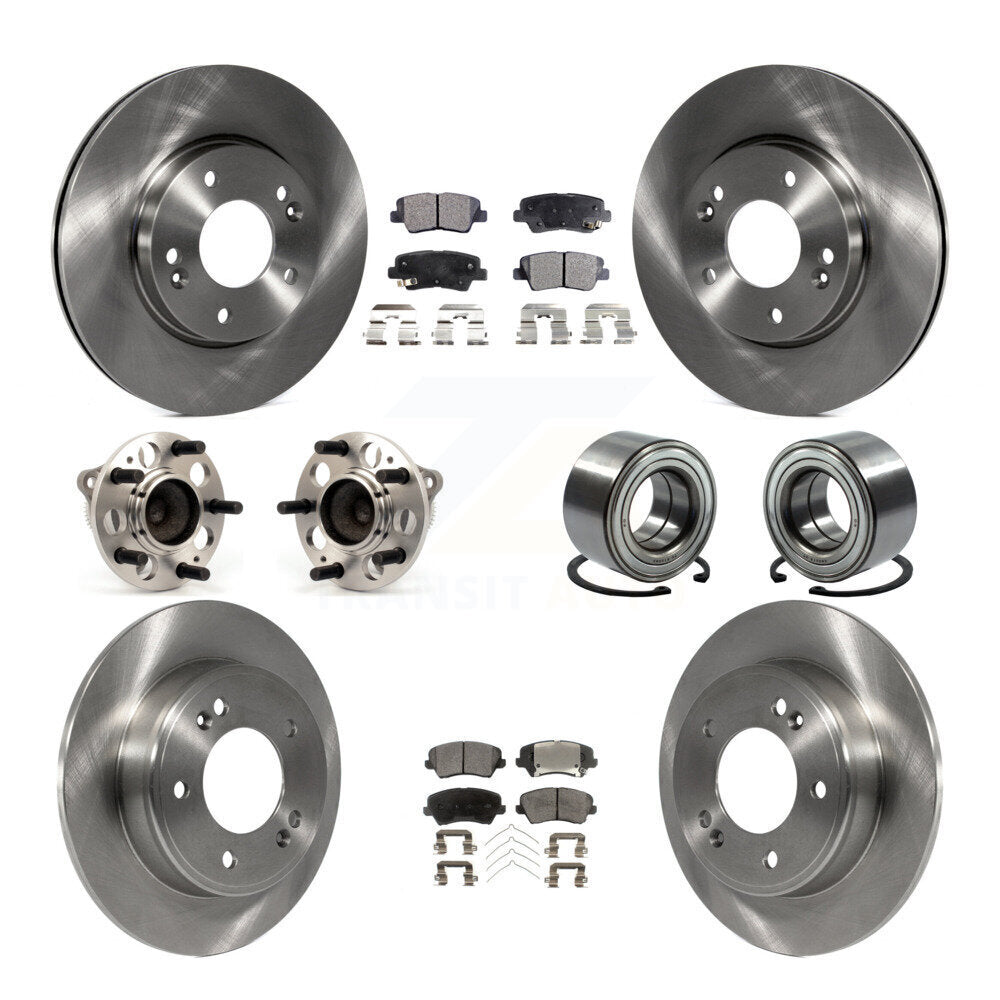 Kit de plaquettes de Rotor de frein, roulement de moyeu avant et arrière (10 pièces), pour Kia Forte Hyundai Elantr
