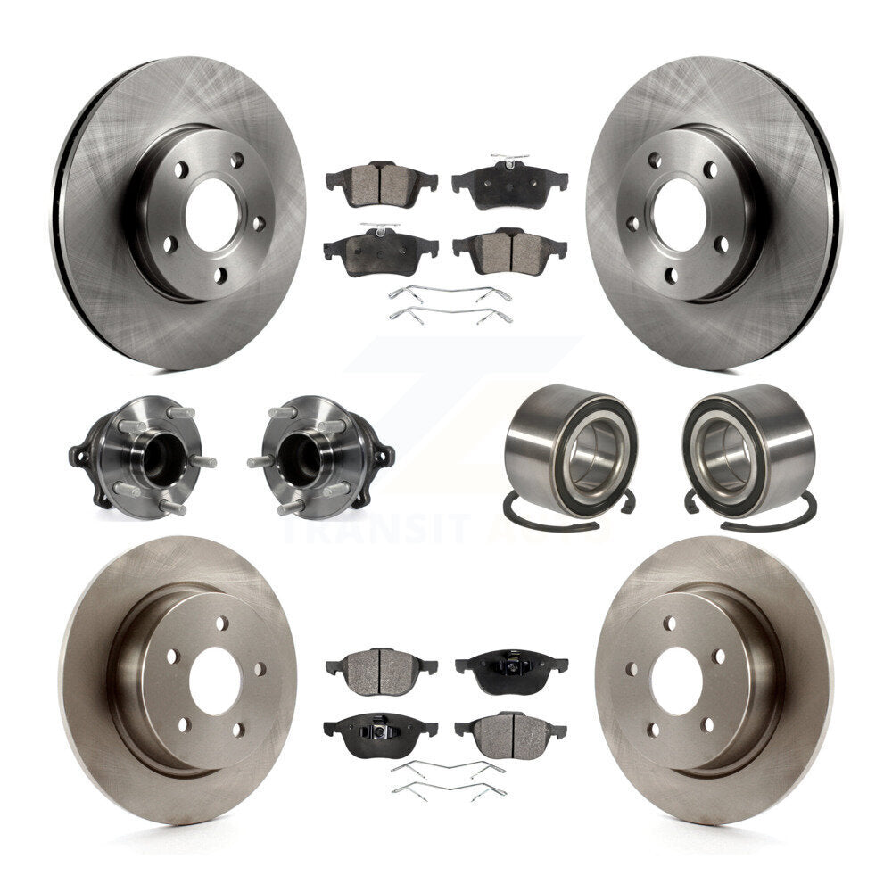 Kit de Rotor et plaquettes de frein à disque, roulement de moyeu de roue avant et arrière (10 pièces) pour Ford c-ma