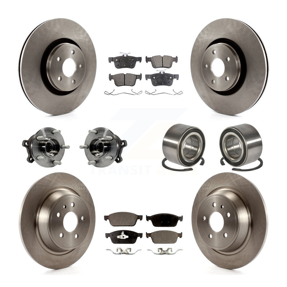 Kit de Rotor et de plaquettes de frein à disque, roulement de moyeu de roue avant et arrière (10 pièces) pour Lincoln MK