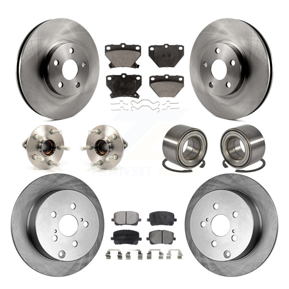 Kit de plaquettes de Rotor de frein, roulement de moyeu avant et arrière (10 pièces), pour Toyota Matrix Pontiac Vib