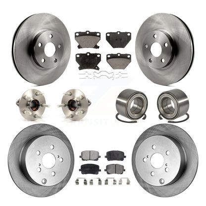 Kit de plaquettes de Rotor de frein, roulement de moyeu avant et arrière (10 pièces), pour Toyota Matrix Pontiac Vib
