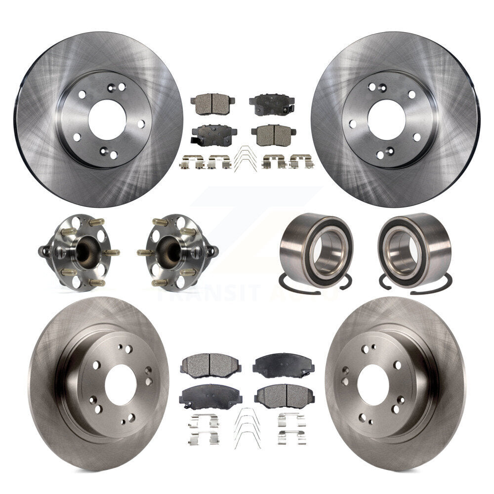 Kit de rotors et plaquettes de frein à disque, roulements de moyeu avant et arrière (10 pièces) pour Honda Accord