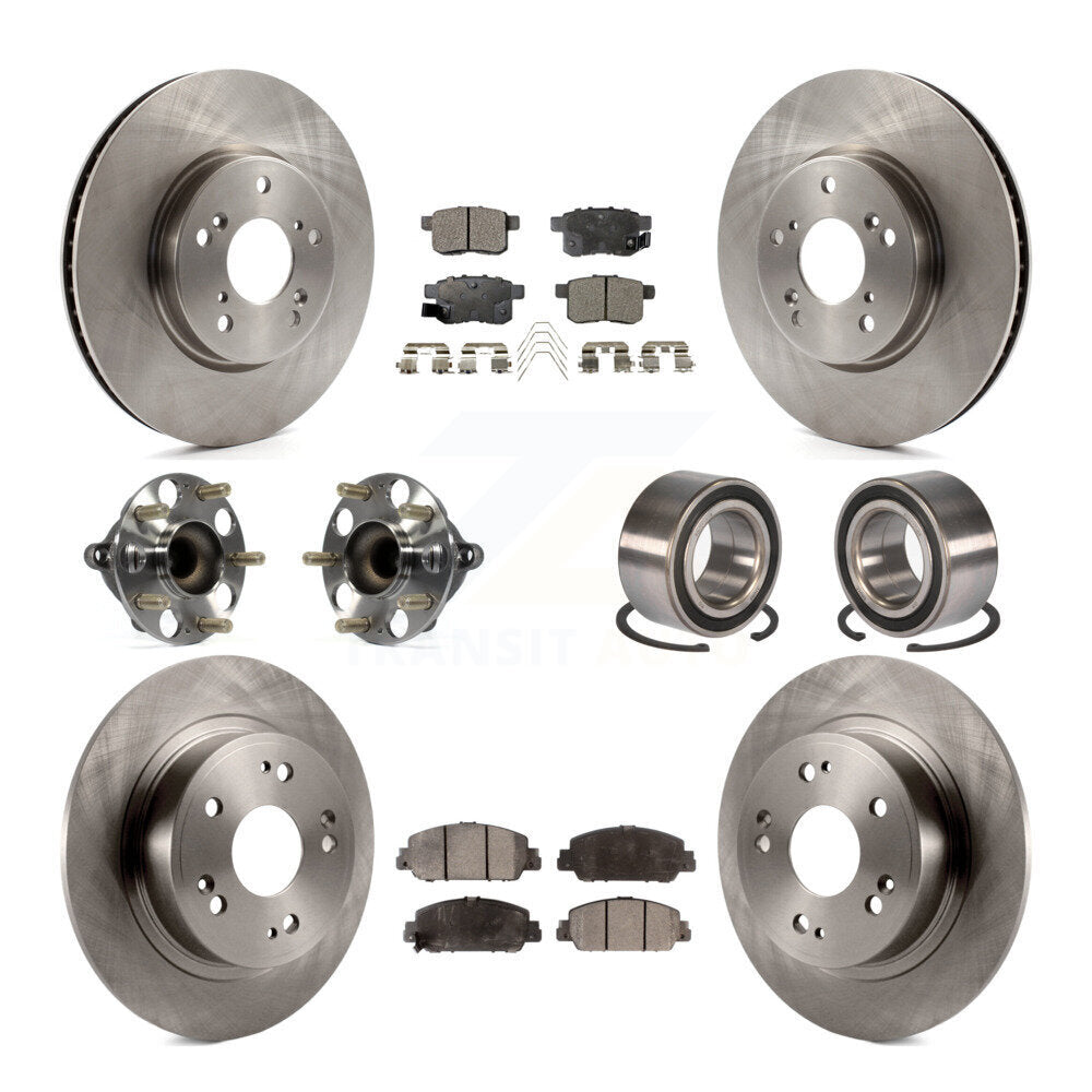 Kit de rotors et plaquettes de frein à disque, roulements de moyeu avant et arrière (10 pièces) pour Honda Accord