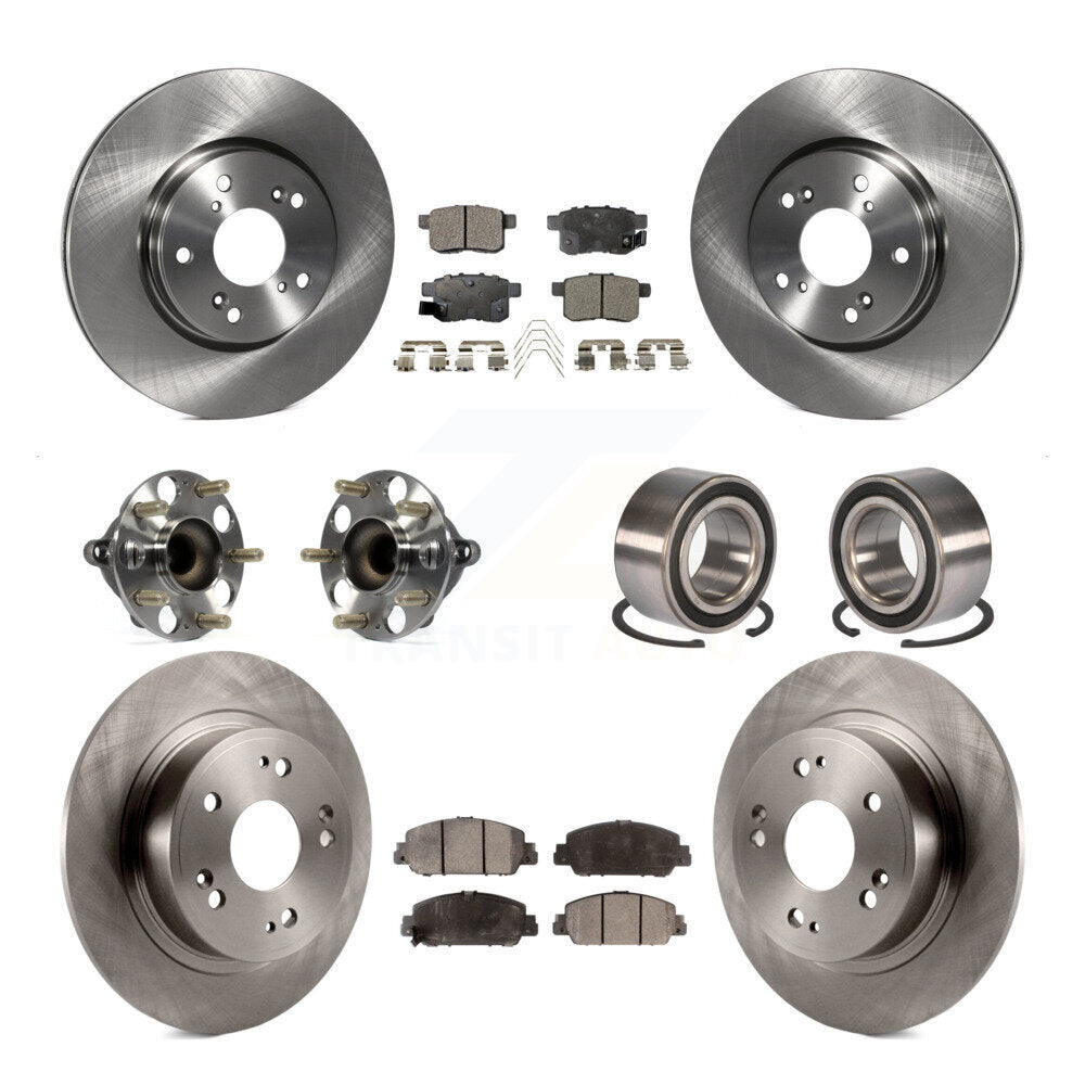 Kit de rotors et plaquettes de frein à disque, roulements de moyeu avant et arrière (10 pièces) pour Honda Accord
