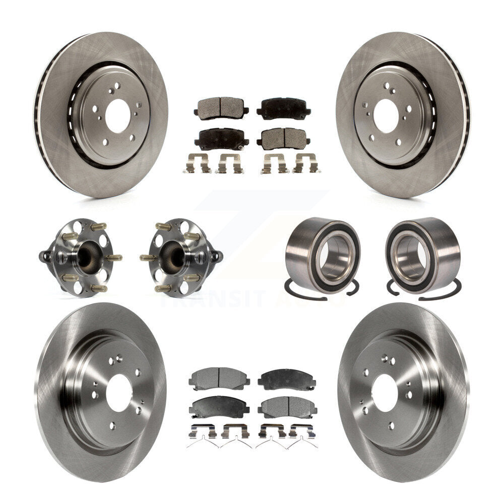 Kit de rotors et plaquettes de frein avec roulement de moyeu avant et arrière (10 pièces) pour Acura TLX FW 2015 – 2020