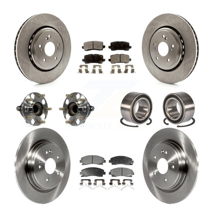 Kit de rotors et plaquettes de frein avec roulement de moyeu avant et arrière (10 pièces) pour Acura TLX FW 2015 – 2020