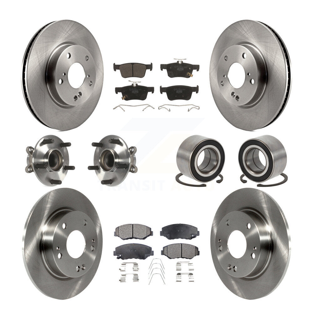 Kit de Rotor et de plaquettes de frein à disque, roulement de moyeu de roue avant et arrière (10 pièces) pour Honda Civi