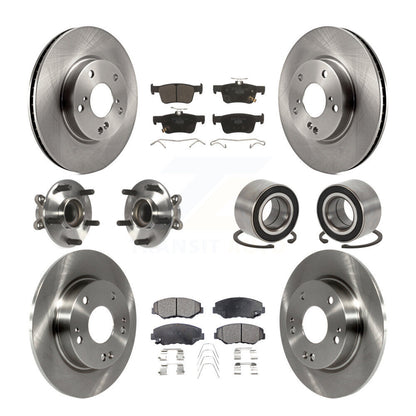 Kit de Rotor et de plaquettes de frein à disque, roulement de moyeu de roue avant et arrière (10 pièces) pour Honda Civi