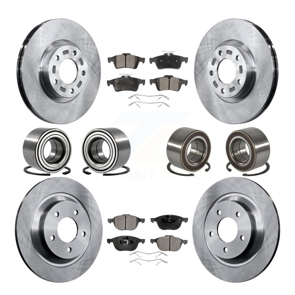 Kit de rotor de frein à disque et de plaquettes en céramique, roulement de roue avant et arrière (10 pièces) pour Mazda